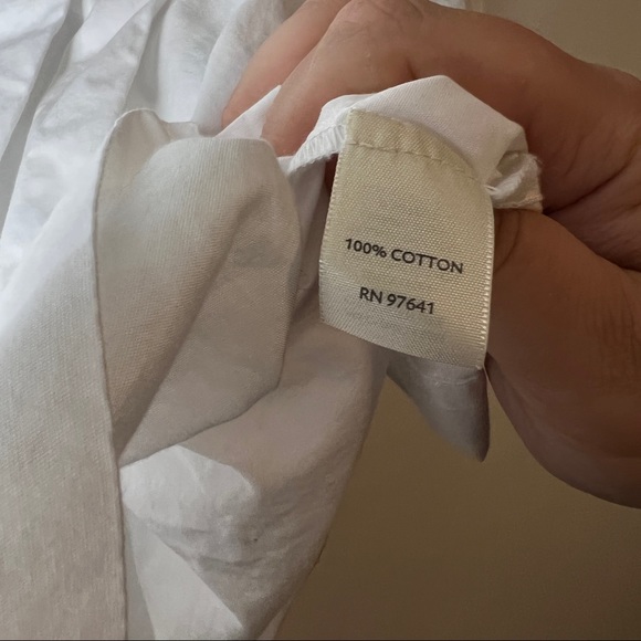 J. Jill White Button Up Pleated Peasant Blouse 3/4 Sleeve Size Small - Picture 6 of 6